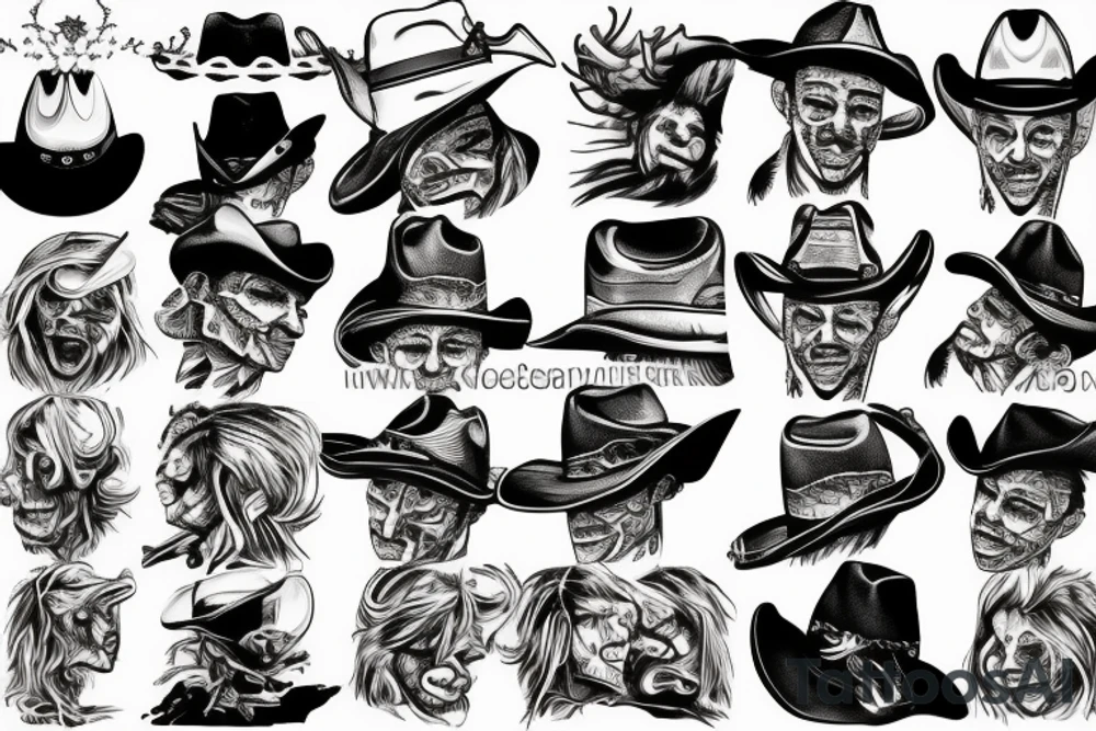 Cowboy in pain tattoo idea