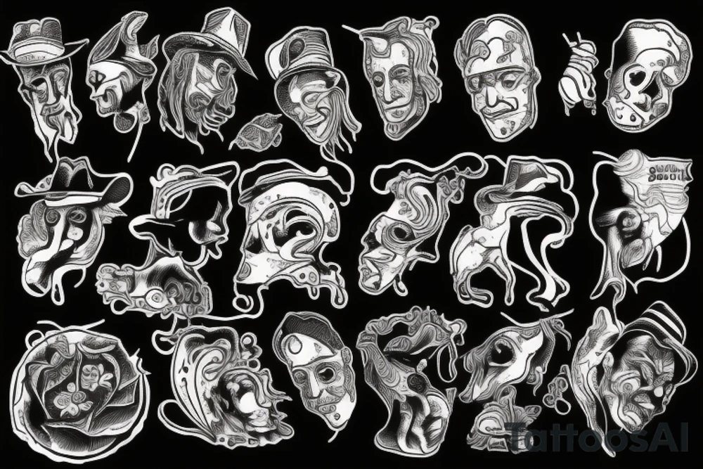 Cowboy in pain tattoo idea
