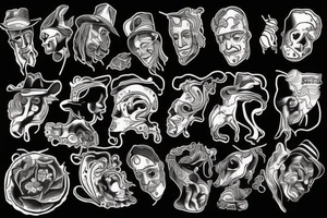 Cowboy in pain tattoo idea