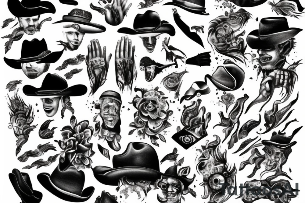 Cowboy in pain tattoo idea