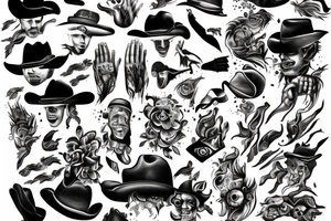 Cowboy in pain tattoo idea
