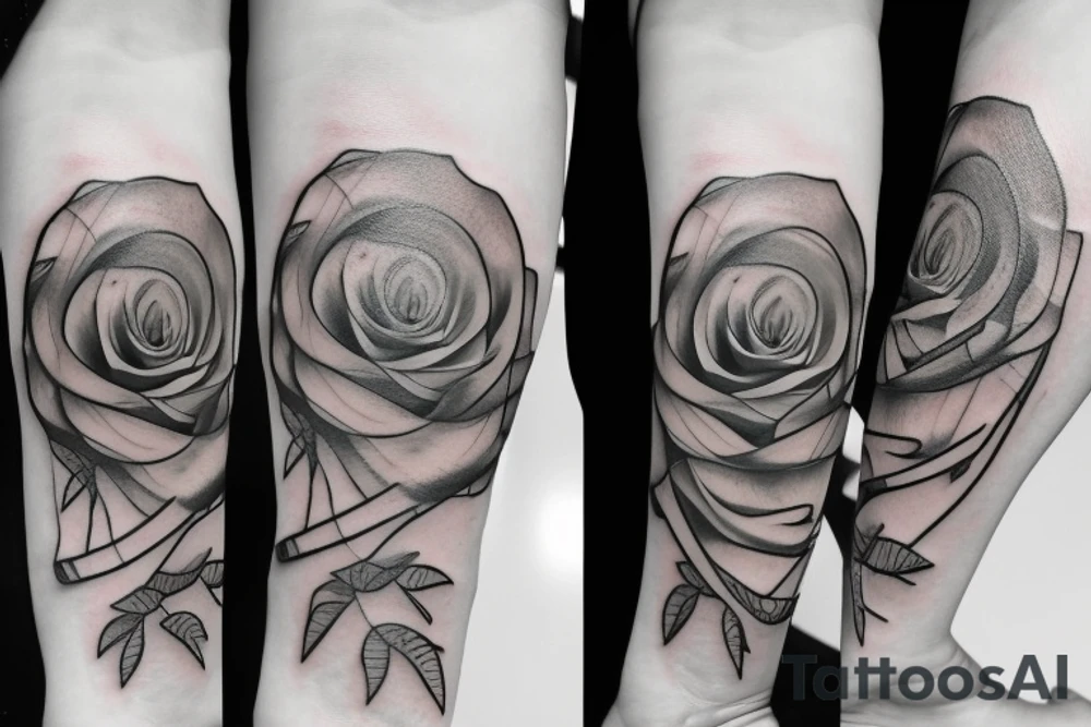 rose with an infinity symbol tattoo idea