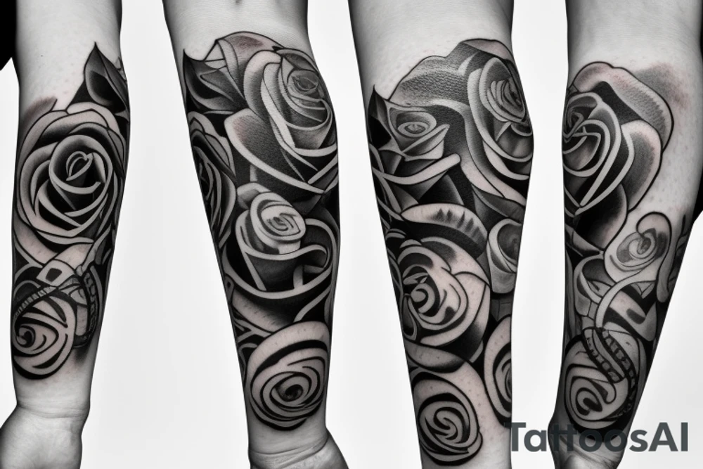 rose with an infinity symbol tattoo idea