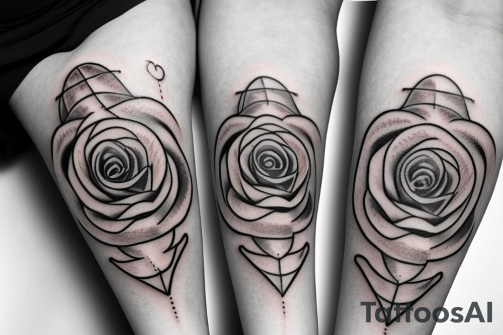 rose with an infinity symbol tattoo idea
