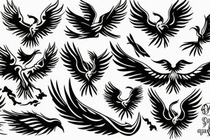 a phoenix in one stroke tattoo idea