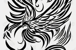 a phoenix in one stroke tattoo idea