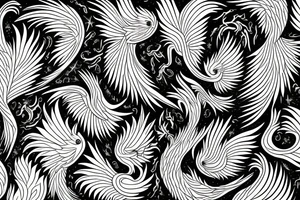 a phoenix in one finesse stroke tattoo idea