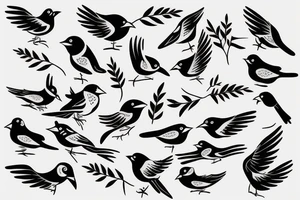 a bird in one finesse stroke tattoo idea