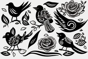 a bird in one finesse stroke tattoo idea