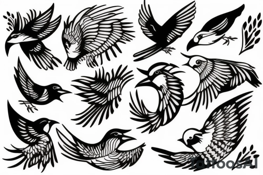 a bird in one finesse stroke tattoo idea