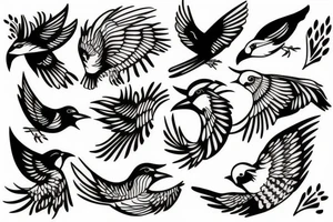 a bird in one finesse stroke tattoo idea