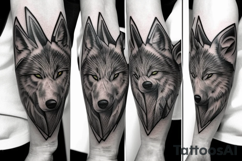 Wolf realistic tattoo idea