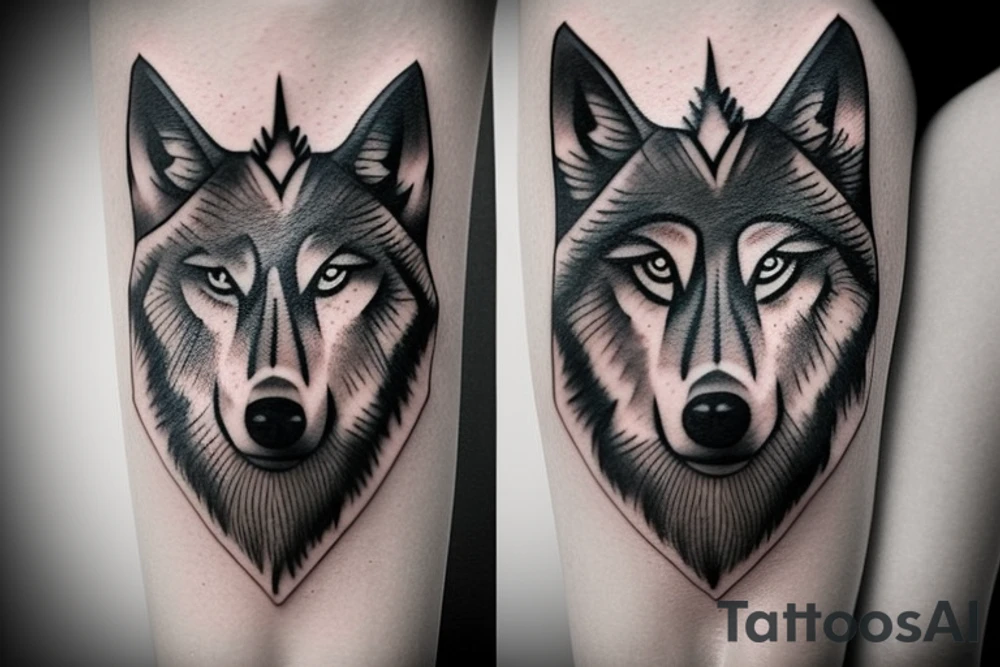 Wolf realistic tattoo idea