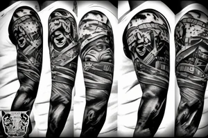 Smile soldier in helm tattoo idea