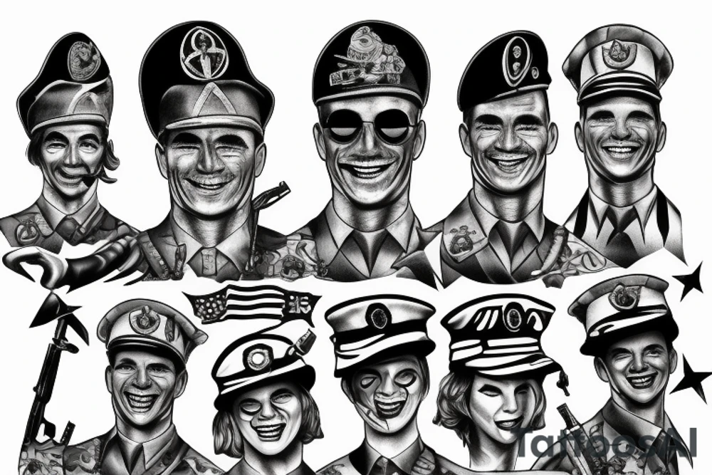 Smile soldier in helm tattoo idea