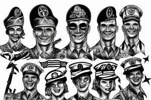 Smile soldier in helm tattoo idea