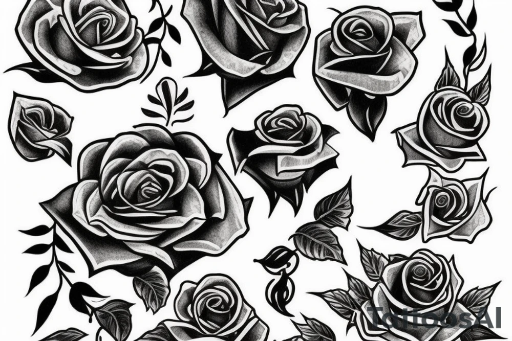 Rose black tattoo idea