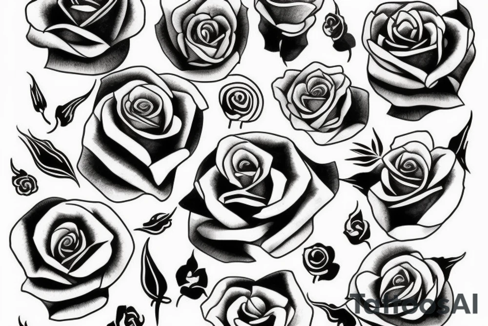 Rose black tattoo idea