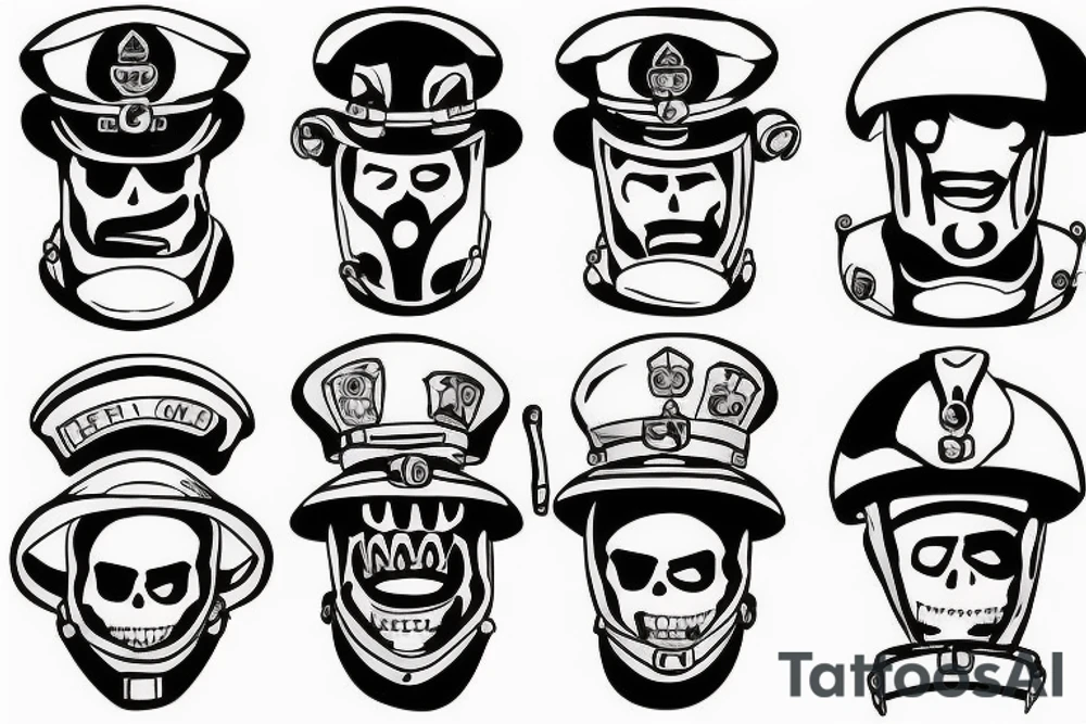Smile soldier in helmet tattoo idea
