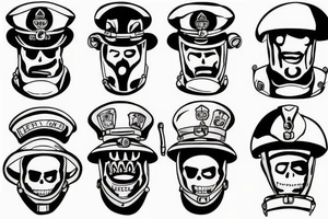 Smile soldier in helmet tattoo idea