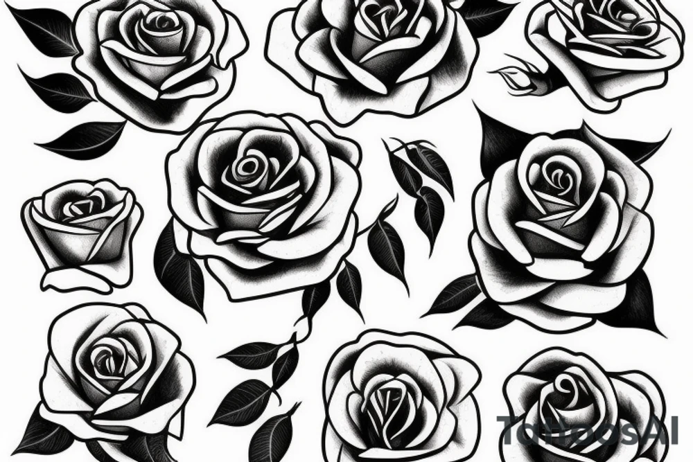 Rose black tattoo idea