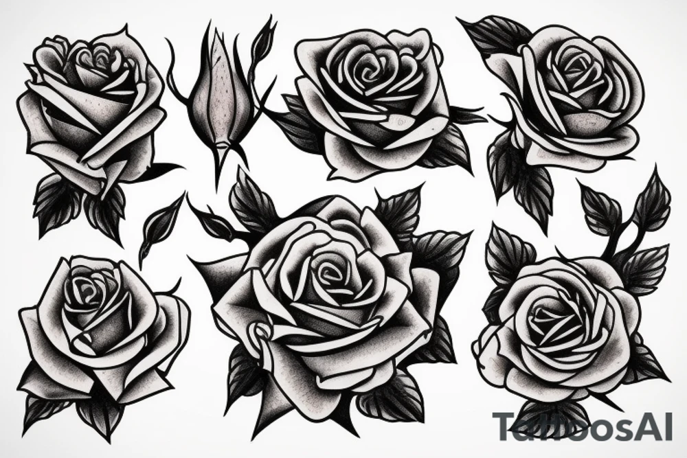 Rose black tattoo idea
