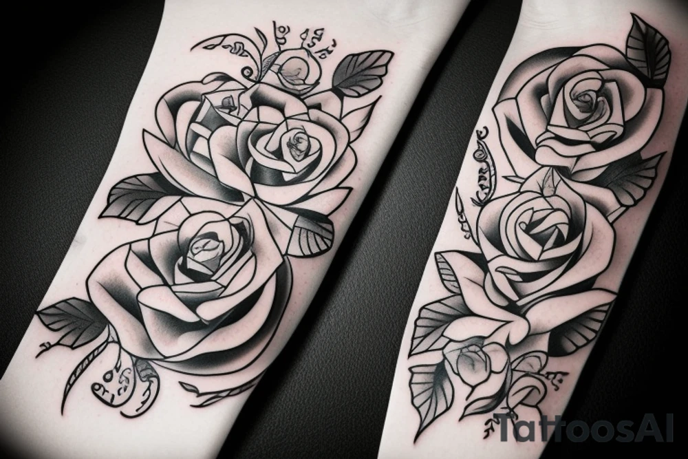 Rose black tattoo idea