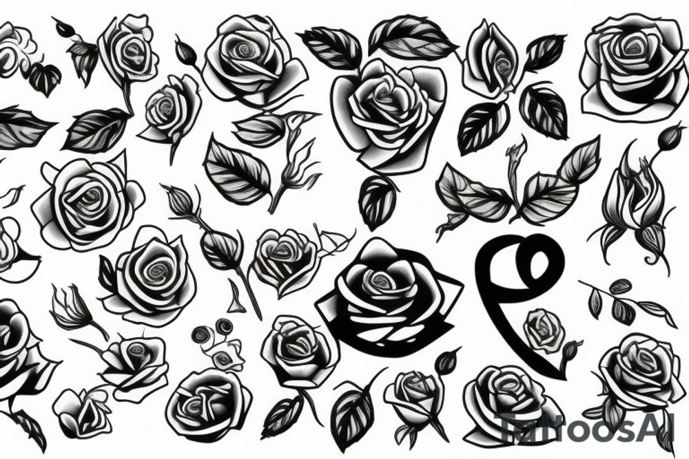 Rose black tattoo idea