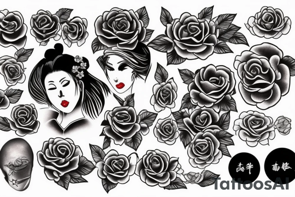 Rose black tattoo idea