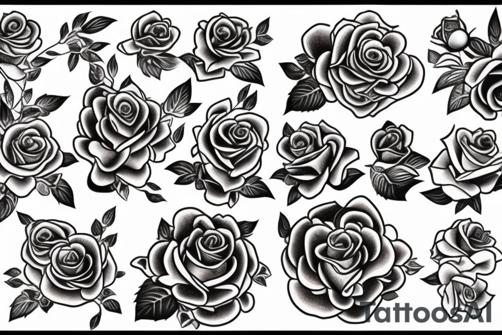 Rose black tattoo idea