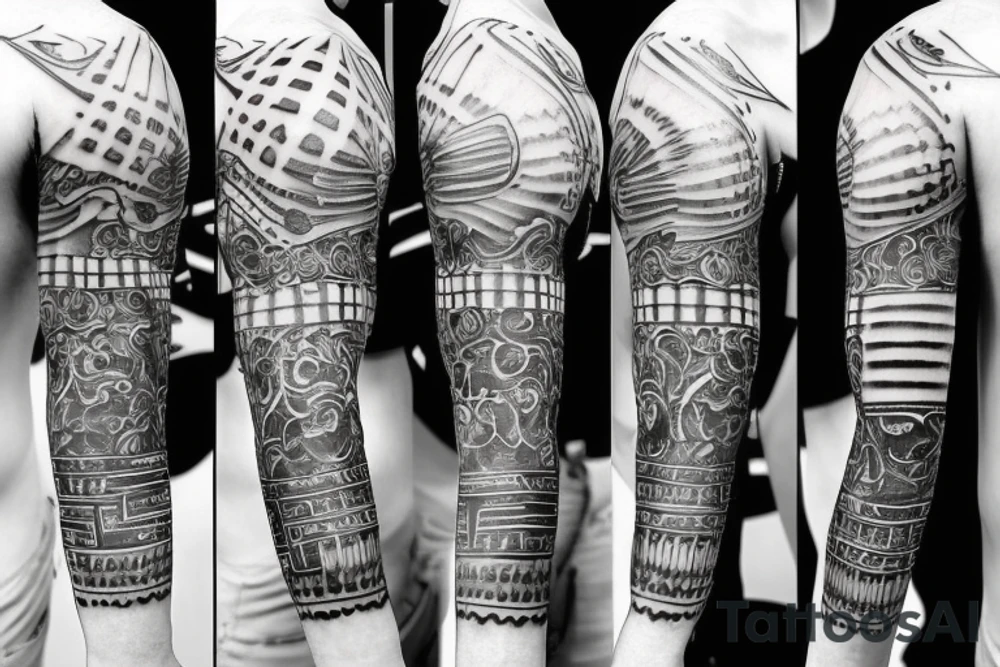 Smile skeleton in helmet tattoo idea