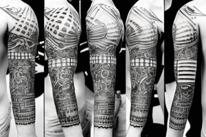 Smile skeleton in helmet tattoo idea