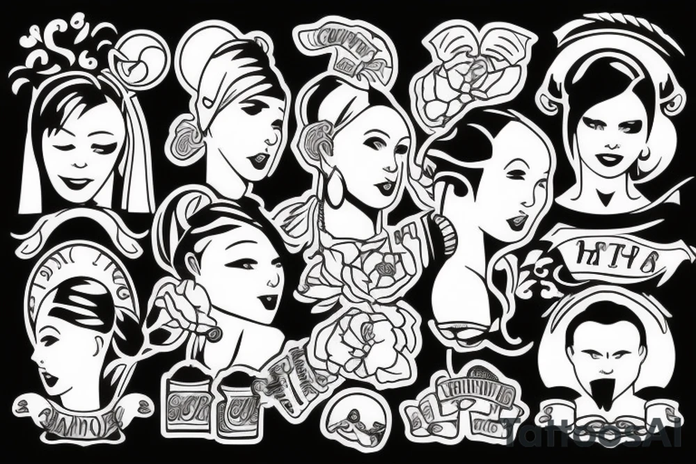 Traditional woman weightlifter tattoo idea