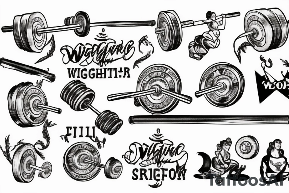woman weightlifter tattoo idea