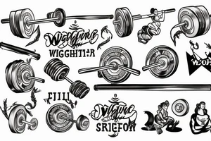 woman weightlifter tattoo idea