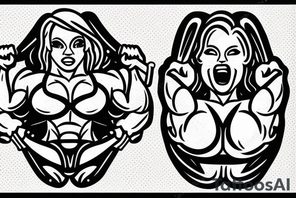 woman weightlifter tattoo idea