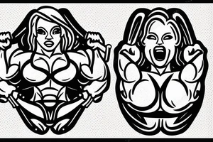 woman weightlifter tattoo idea
