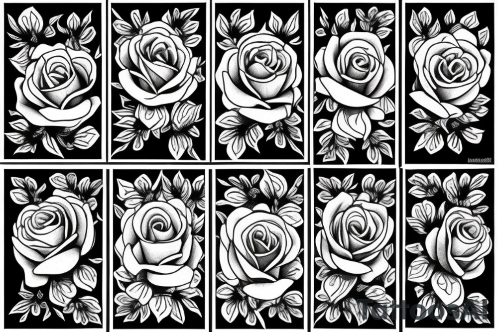 Traditional rose tattoo tattoo idea