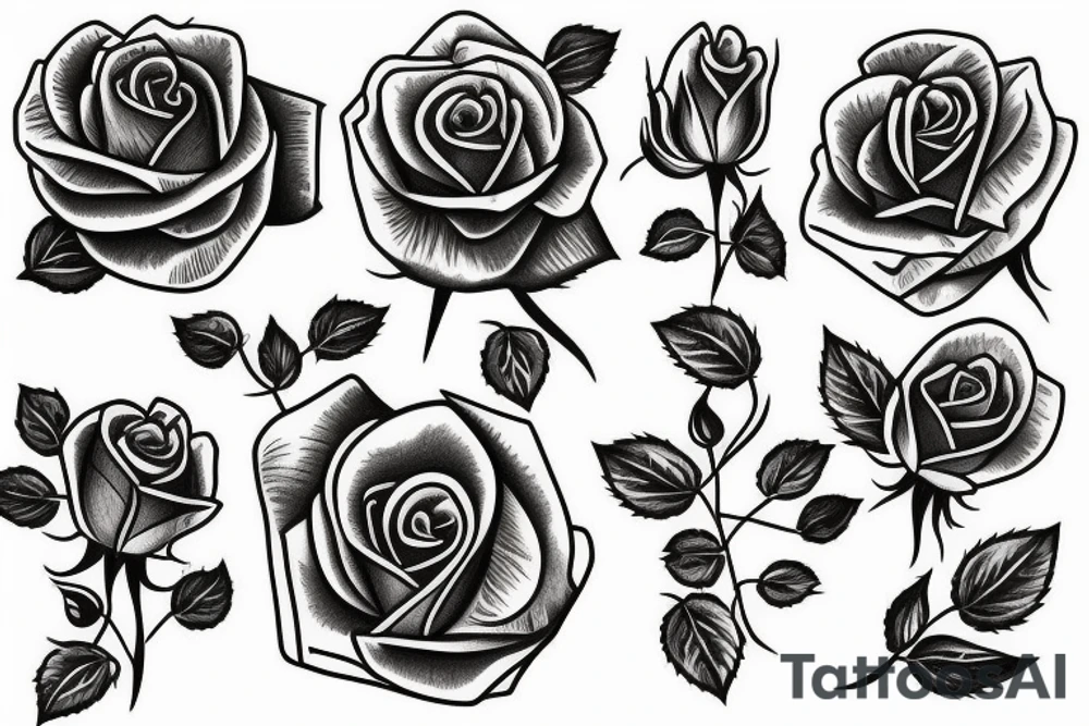 Traditional rose tattoo tattoo idea