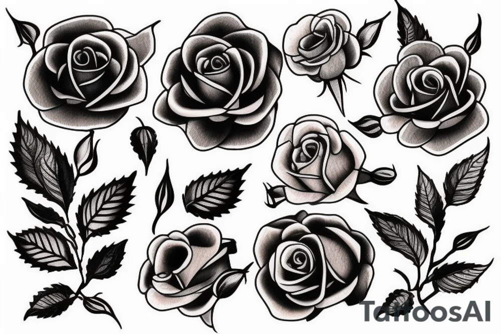 Traditional rose tattoo tattoo idea