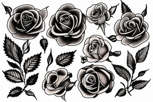 Traditional rose tattoo tattoo idea
