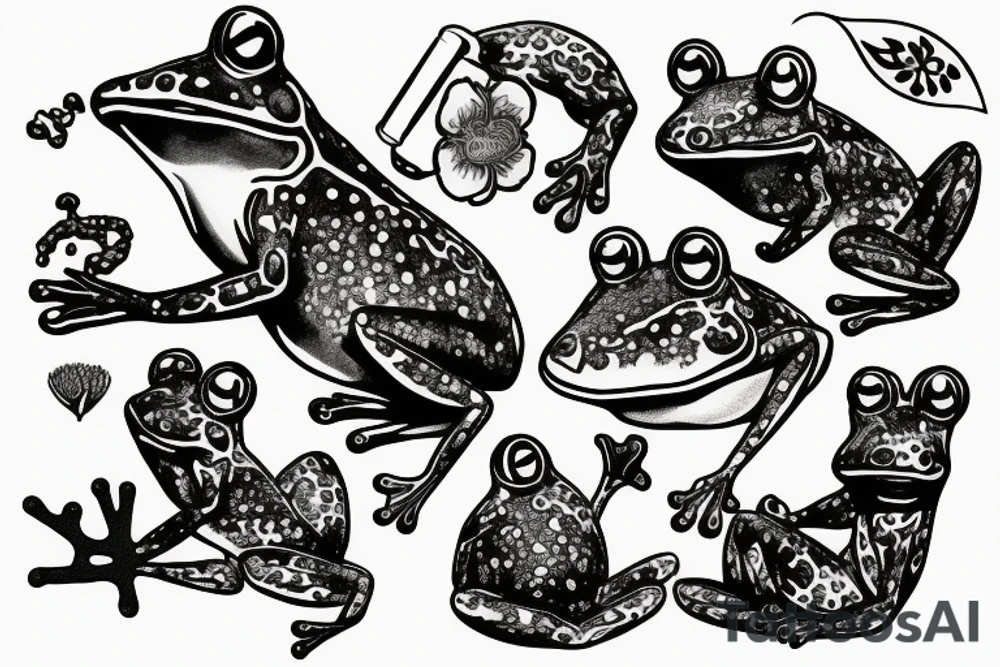 Frog smoking a pipe tattoo idea