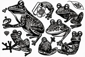 Frog smoking a pipe tattoo idea
