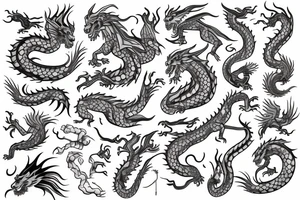 A dog that’s a dragon and white tattoo idea