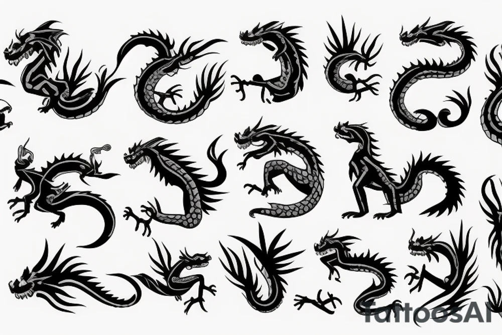 A dog that’s a dragon and white tattoo idea
