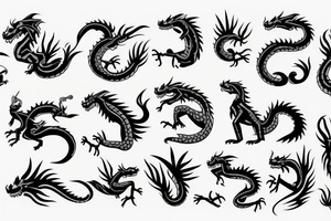 A dog that’s a dragon and white tattoo idea