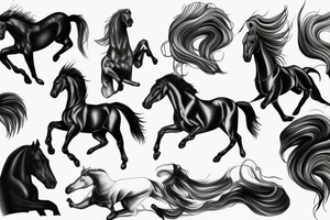 Running horse shaded tattoo idea