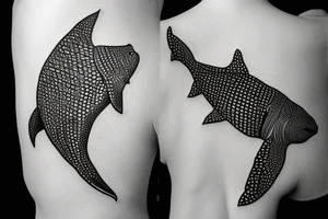 whale shark swimming tattoo idea