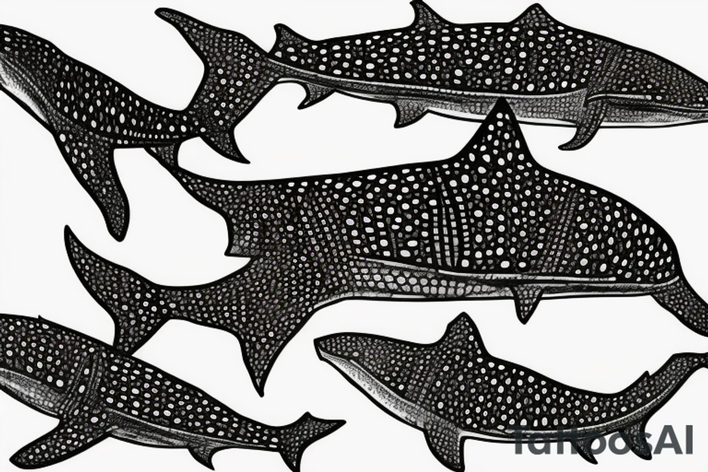 whale shark swimming tattoo idea