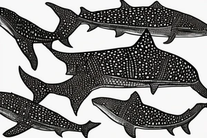 whale shark swimming tattoo idea